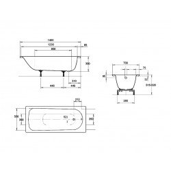Стальная ванна Kaldewei Eurowa 309-1 140x70