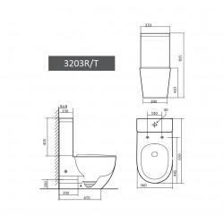 Унитаз напольный GRADO GD-3203R, с крышкой дюропласт SoftClose