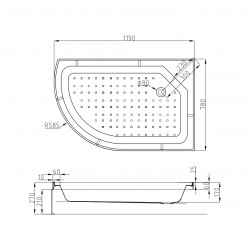 Душевая кабина AvaCan EM2712RGM+EL AVA O 120x80 с гидромассажем и электрикой