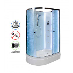 Душевая кабина AvaCan EM2712RNLED+GM AVA O 120x80 без крыши с LED-подсветкой и гидромассажем