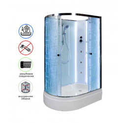 Душевая кабина AvaCan EM2712RNLED+GM AVA N 120x80 без крыши с LED-подсветкой и гидромассажем