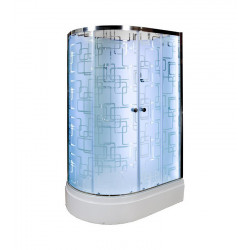 Душевая кабина AvaCan EM3012RNLED+GM AVA N 120x90 без крыши с LED-подсветкой и гидромассажем