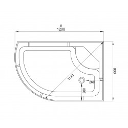 Душевая кабина AvaCan EM4512RN AVA N 120x80 без крыши