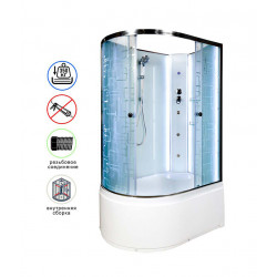 Душевая кабина AvaCan EM4512RNLED+GM AVA N 120x80 без крыши с LED-подсветкой и гидромассажем