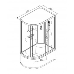 Душевая кабина AvaCan EM4512LN AVA N 120x80 без крыши