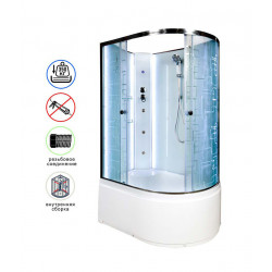 Душевая кабина AvaCan EM4512LNLED+GM AVA N 120x80 без крыши с LED-подсветкой и гидромассажем