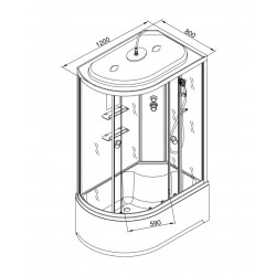 Душевая кабина AvaCan EM4512L AVA O 120x80 стандартная
