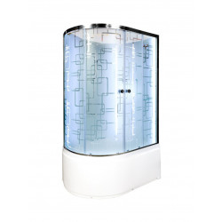 Душевая кабина AvaCan EM5012RNLED+GM AVA N 120x90 без крыши с LED-подсветкой и гидромассажем