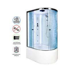 Душевая кабина AvaCan EM5012LLED+GM AVA N 120x90 с LED-подсветкой и гидромассажем