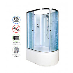 Душевая кабина AvaCan EM5012LNLED AVA N 120x90 без крыши с LED-подсветкой
