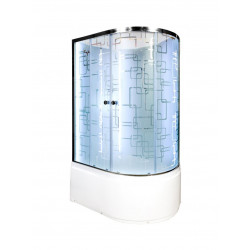 Душевая кабина AvaCan EM5012LNLED AVA N 120x90 без крыши с LED-подсветкой