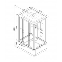 Душевая кабина AvaCan EM4515GM+EL AVA N 150x85 с гидромассажем и электрикой