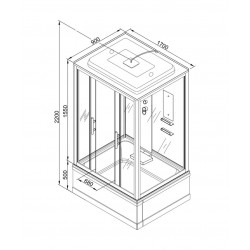 Душевая кабина AvaCan EM4517EL AVA N 170x90 с электрикой