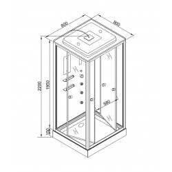 Душевая кабина AvaCan V8015 AVA N 80x80 с гидромассажем