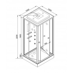 Душевая кабина AvaCan V1015 AVA N 100x100 с гидромассажем
