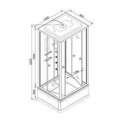 Душевая кабина AvaCan V150 AVA N 150x85 с гидромассажем