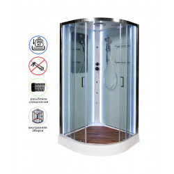 Душевая кабина AvaCan A01LED+GMKN AVA N 100x100 LED с кнопкой и гидромассажем