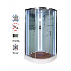 Душевая кабина AvaCan A01ED+GM AVA N 100x100 с LED-подсветкой и гидромассажем