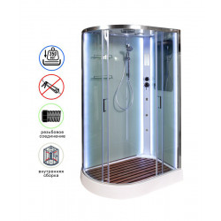 Душевая кабина AvaCan A102RLED+GM AVA N 120x80 с LED-подсветкой и гидромассажем