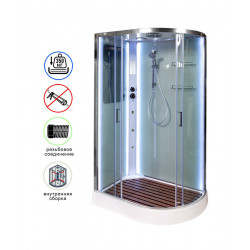Душевая кабина AvaCan A102LLED+GM AVA N 120x80 с LED-подсветкой и гидромассажем