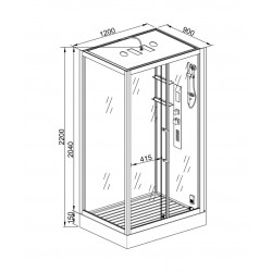 Душевая кабина AvaCan Z120EL AVA N 120x90 с электрикой