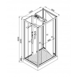Душевая кабина AvaCan Z122MT пар AVA N 120x90 с паром