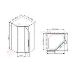 Душевой уголок AvaCan PC100MT AVA 100x100