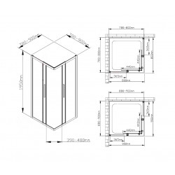 Душевой уголок AvaCan KС80 AVA 80x80