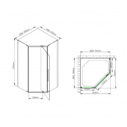 Душевой уголок AvaCan PB90MT 90x90