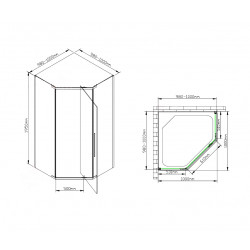 Душевой уголок AvaCan PB100 100x100