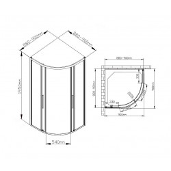 Душевой уголок AvaCan HB90MT 90x90