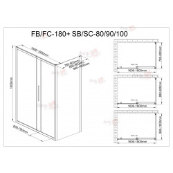 Душевой уголок AvaCan FC-160-SC100MT 160-180x100