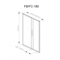Душевая дверь AvaCan FB 160-180 MT