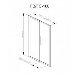 Душевая дверь AvaCan FC 140-160 MT