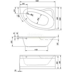 Акриловая ванна Kolpa-San Romeo Left 155x100