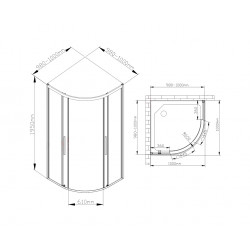 Душевой уголок AvaCan C01 100x100, с поддоном