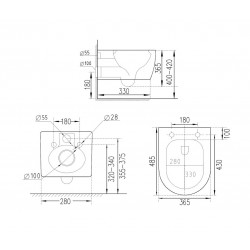 Комплект инсталляции и унитаза 6 в 1 Roxen StounFix Dual Fresh 964671