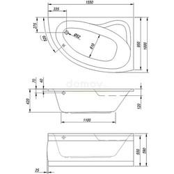 Акриловая ванна Kolpa-San Romeo Right 155x100