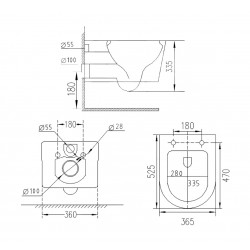 Комплект инсталляции и унитаза 6 в 1 Roxen StounFix Dual Fresh 966397