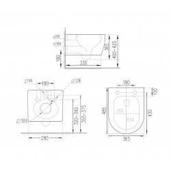 Комплект инсталляции и унитаза 6 в 1 Roxen StounFix Dual Fresh 966617