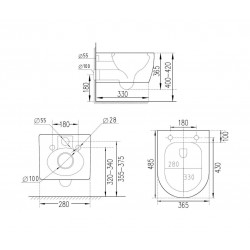 Комплект инсталляции и унитаза 6 в 1 Roxen StounFix Dual Fresh 968427