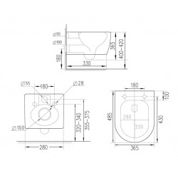 Комплект инсталляции и унитаза 6 в 1 Roxen StounFix Dual Fresh 968430