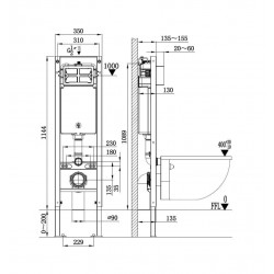 Инсталляция для подвесного унитаза Welt-Wasser WW AMBERG 350