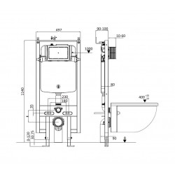 Инсталляция для подвесного унитаза Welt-Wasser WW AMBERG 497 ST