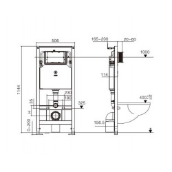 Инсталляция для подвесного унитаза Welt-Wasser WW AMBERG 506 ST WT с белой кнопкой