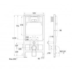 Инсталляция для подвесного унитаза Welt-Wasser WW BAMBERG 525