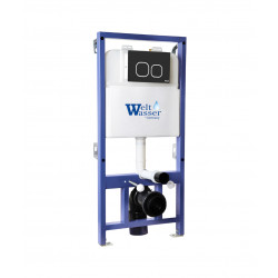 Инсталляция для подвесного унитаза Welt-Wasser WW BAMBERG 525 с чёрной кнопкой