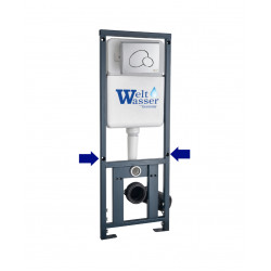 Инсталляция для подвесного унитаза Welt-Wasser WW MARBERG 410 RD CR с круглой кнопкой хром