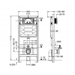 Инсталляция для подвесного унитаза BURKE MOD3 SLIM [300.00.1]