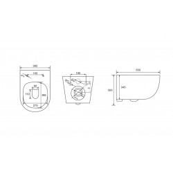 Комплект 5 в 1 инсталляция с унитазом BURKE MOD1 с клавишей смыва Тип 09 матовый хром, унитаз Skandenborg Rimless